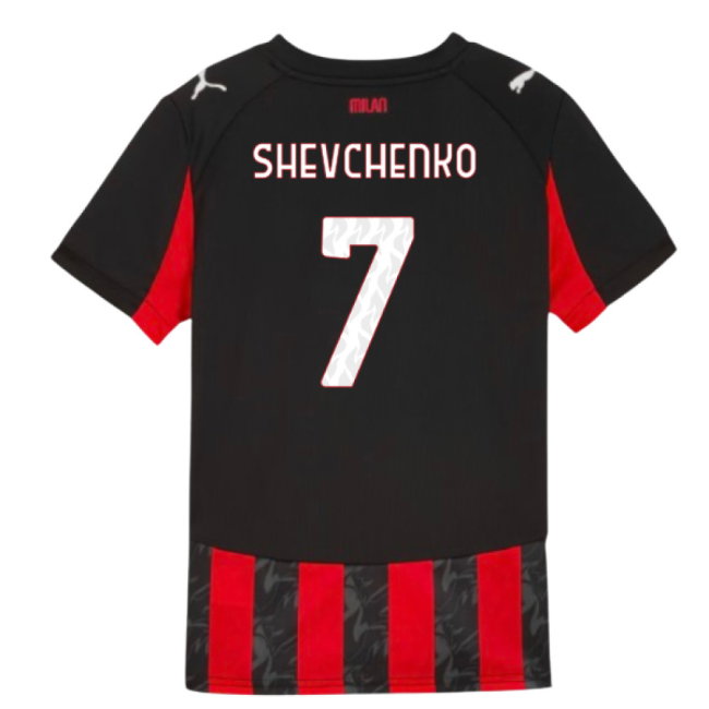 2025-2026 AC Milan Home Shirt (Kids) (Shevchenko 7)