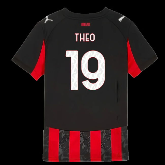 2025-2026 AC Milan Home Shirt (Kids) (Theo 19)