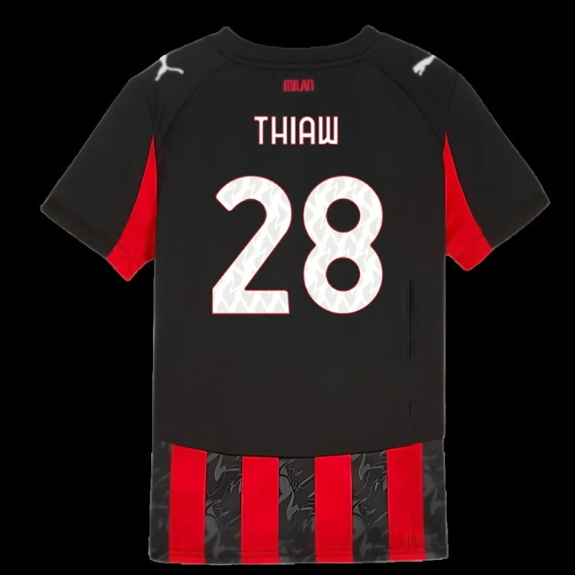 2025-2026 AC Milan Home Shirt (Kids) (Thiaw 28)