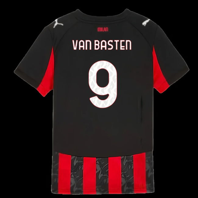 2025-2026 AC Milan Home Shirt (Kids) (Van Basten 9)