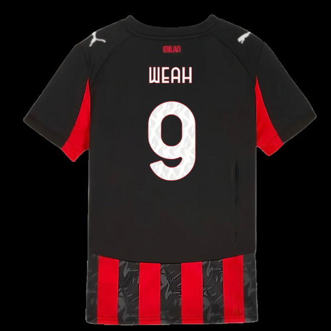 2025-2026 AC Milan Home Shirt (Kids) (Weah 9)