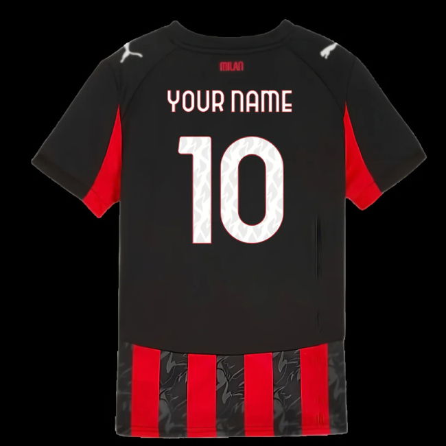 2025-2026 AC Milan Home Shirt (Kids) (Your Name)