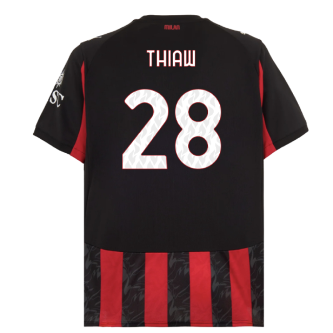 2025-2026 AC Milan Home Shirt (Thiaw 28)