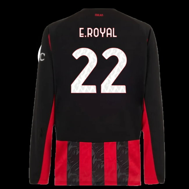 2025-2026 AC Milan Long Sleeve Home Shirt (E.Royal 22)