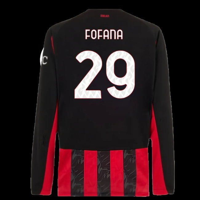 2025-2026 AC Milan Long Sleeve Home Shirt (Fofana 29)