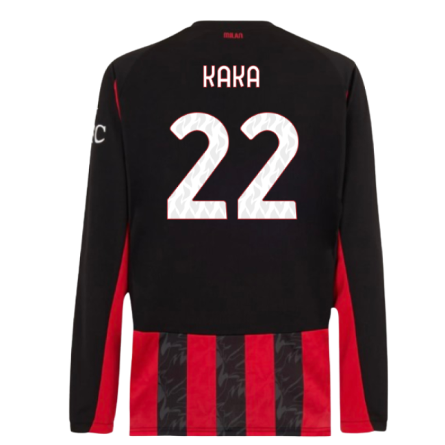 2025-2026 AC Milan Long Sleeve Home Shirt (Kaka 22)