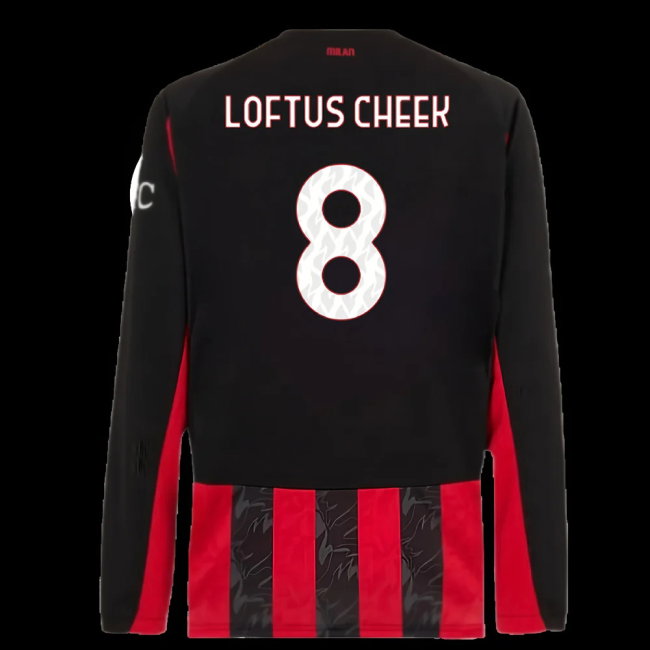 2025-2026 AC Milan Long Sleeve Home Shirt (Loftus Cheek 8)
