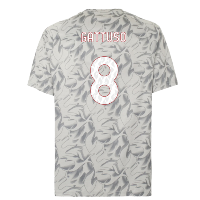 2025-2026 AC Milan Warm Up Jersey (Smokey Gray) (Gattuso 8)