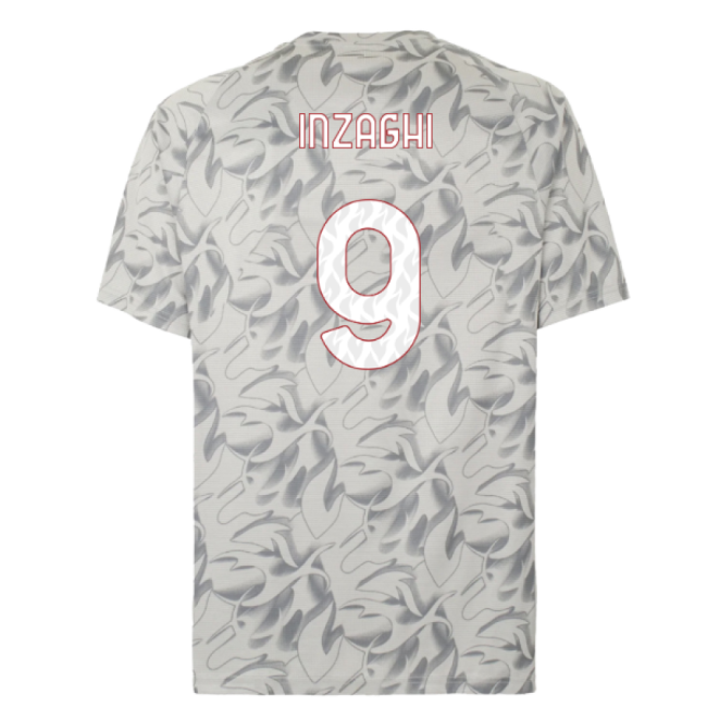 2025-2026 AC Milan Warm Up Jersey (Smokey Gray) (Inzaghi 9)