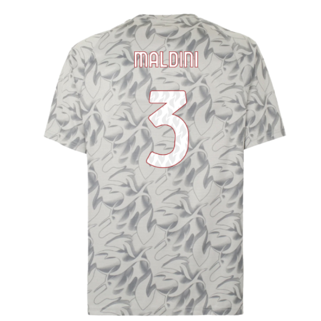 2025-2026 AC Milan Warm Up Jersey (Smokey Gray) (Maldini 3)