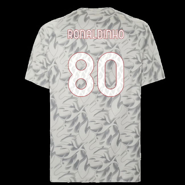 2025-2026 AC Milan Warm Up Jersey (Smokey Gray) (Ronaldinho 80)