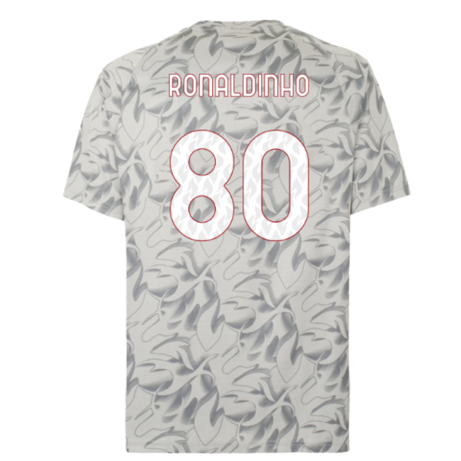 2025-2026 AC Milan Warm Up Jersey (Smokey Gray) (Ronaldinho 80)