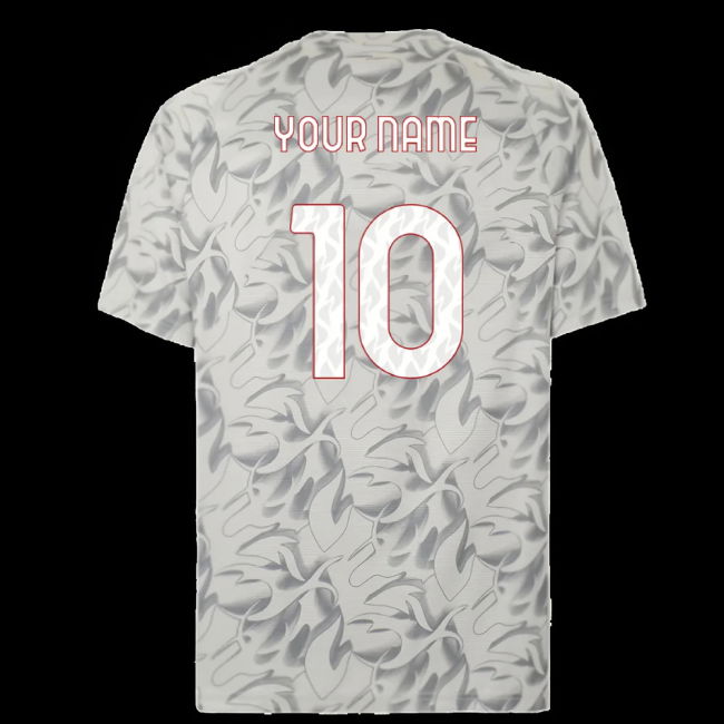 2025-2026 AC Milan Warm Up Jersey (Smokey Gray) (Your Name)