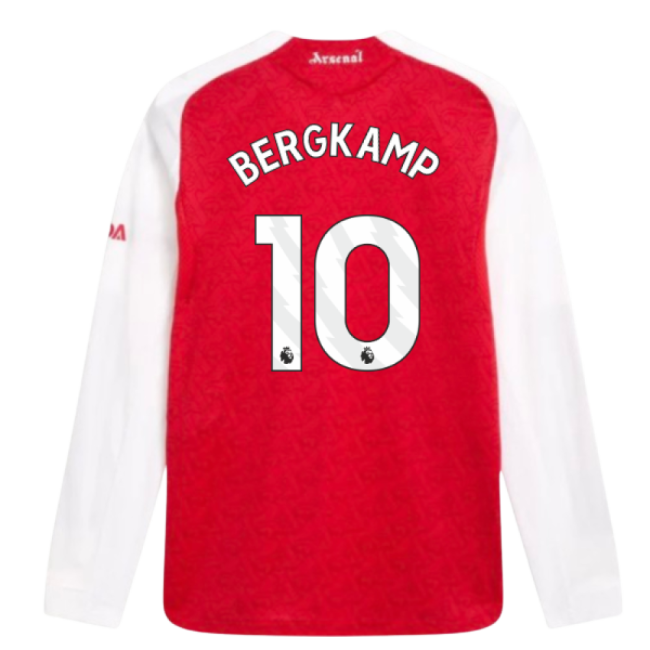 2025-2026 Arsenal Authentic Long Sleeve Home Shirt (Bergkamp 10)