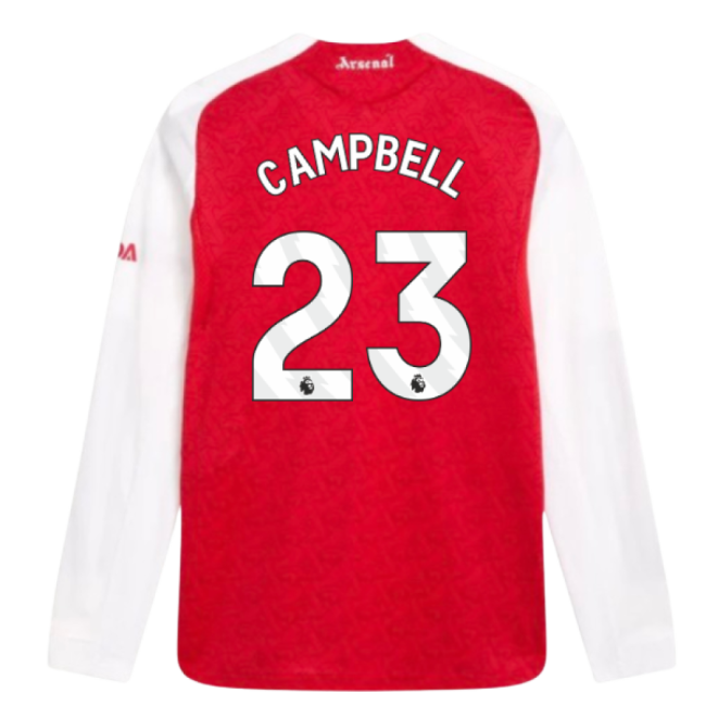 2025-2026 Arsenal Authentic Long Sleeve Home Shirt (Campbell 23)