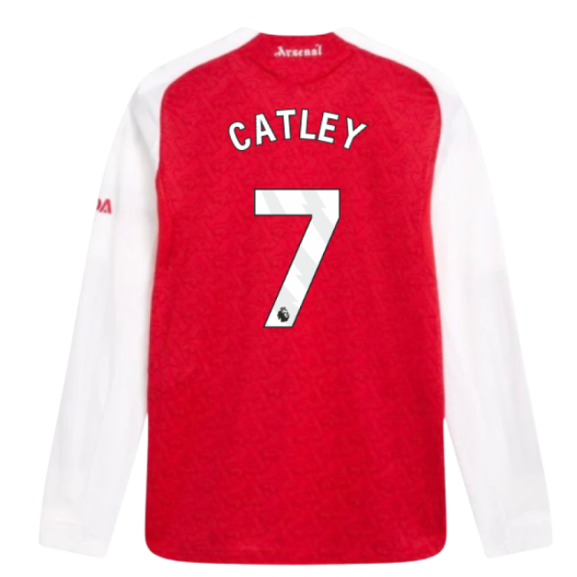 2025-2026 Arsenal Authentic Long Sleeve Home Shirt (Catley 7)