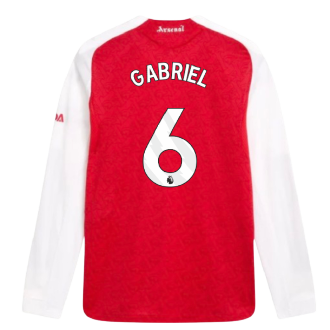 2025-2026 Arsenal Authentic Long Sleeve Home Shirt (Gabriel 6)