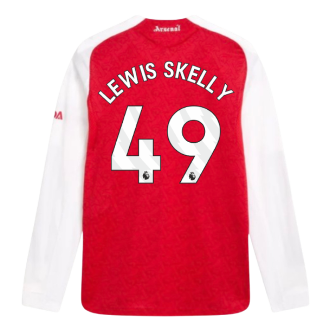 2025-2026 Arsenal Authentic Long Sleeve Home Shirt (Lewis Skelly 49)