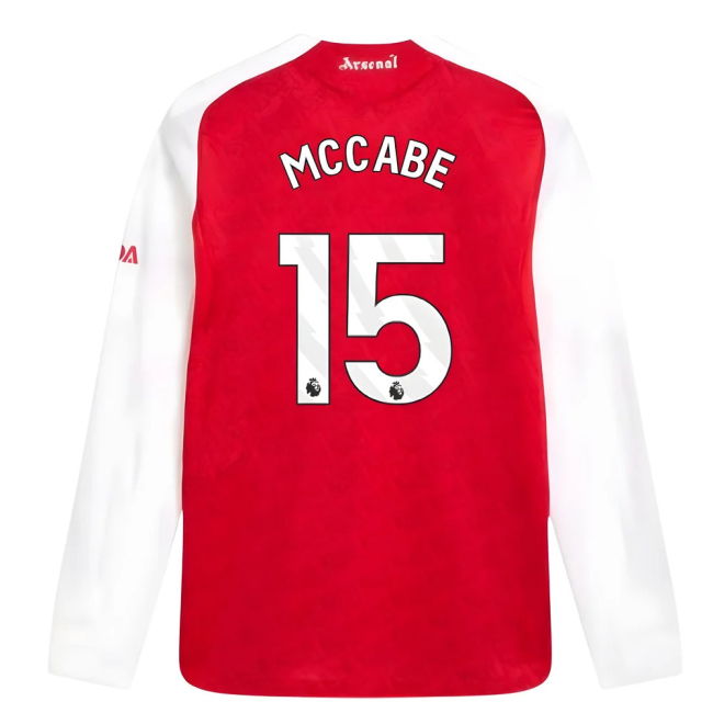 2025-2026 Arsenal Authentic Long Sleeve Home Shirt (McCabe 15)