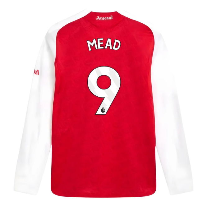 2025-2026 Arsenal Authentic Long Sleeve Home Shirt (Mead 9)