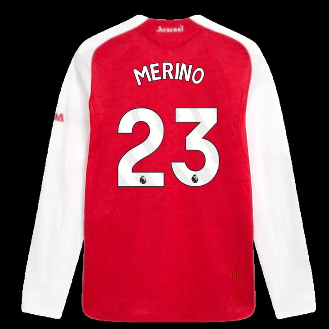 2025-2026 Arsenal Authentic Long Sleeve Home Shirt (Merino 23)