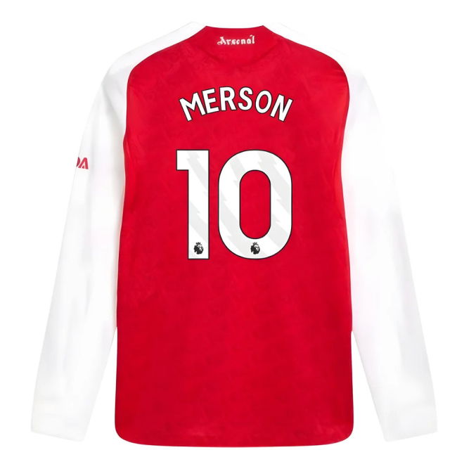 2025-2026 Arsenal Authentic Long Sleeve Home Shirt (Merson 10)