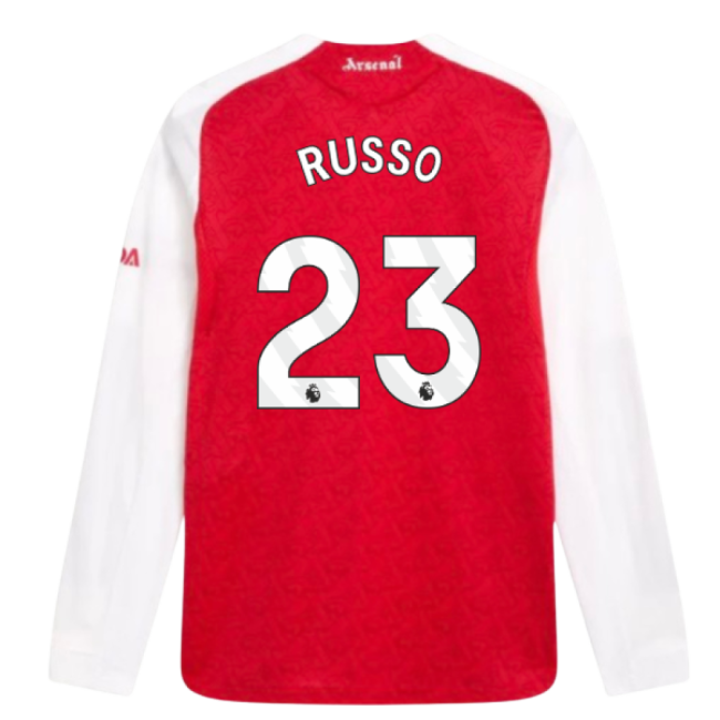 2025-2026 Arsenal Authentic Long Sleeve Home Shirt (Russo 23)