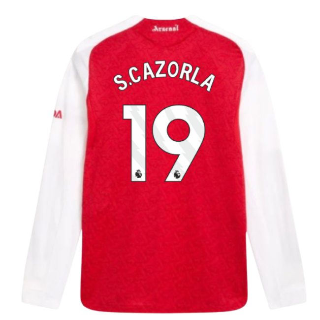 2025-2026 Arsenal Authentic Long Sleeve Home Shirt (S.Cazorla 19)