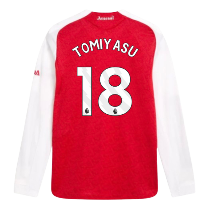 2025-2026 Arsenal Authentic Long Sleeve Home Shirt (Tomiyasu 18)