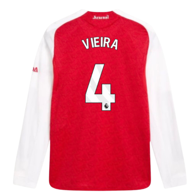 2025-2026 Arsenal Authentic Long Sleeve Home Shirt (Vieira 4)