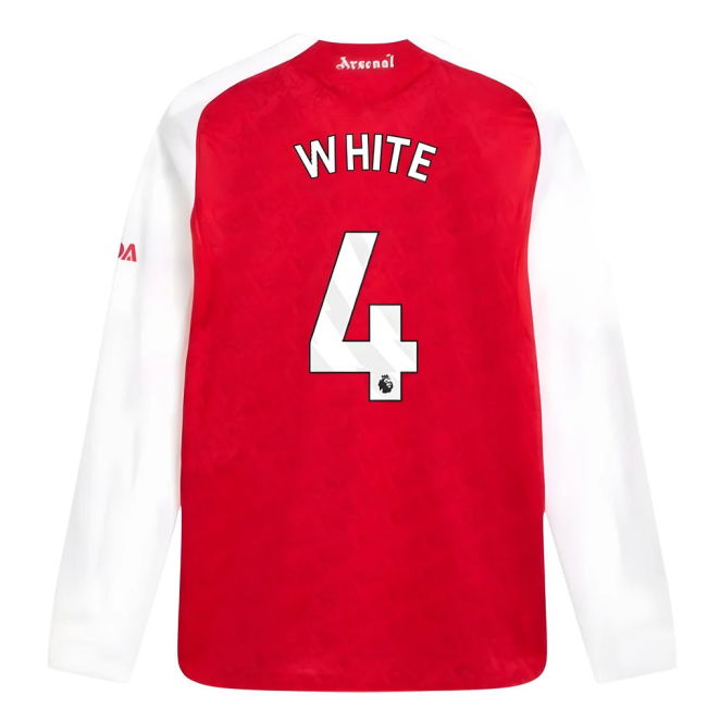 2025-2026 Arsenal Authentic Long Sleeve Home Shirt (White 4)