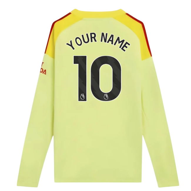 2025-2026 Arsenal Home Goalkeeper Shirt (Yellow) - Kids (Your Name)