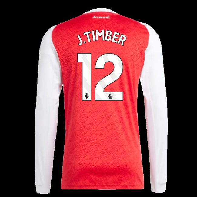 2025-2026 Arsenal Long Sleeve Home Shirt (J.Timber 12)