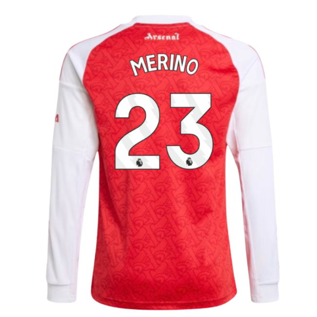 2025-2026 Arsenal Long Sleeve Home Shirt (Kids) (Merino 23)