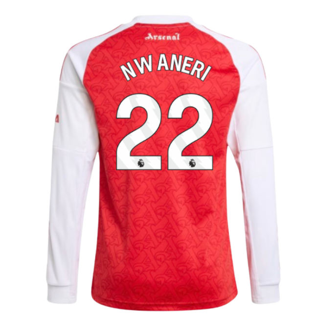 2025-2026 Arsenal Long Sleeve Home Shirt (Kids) (Nwaneri 22)