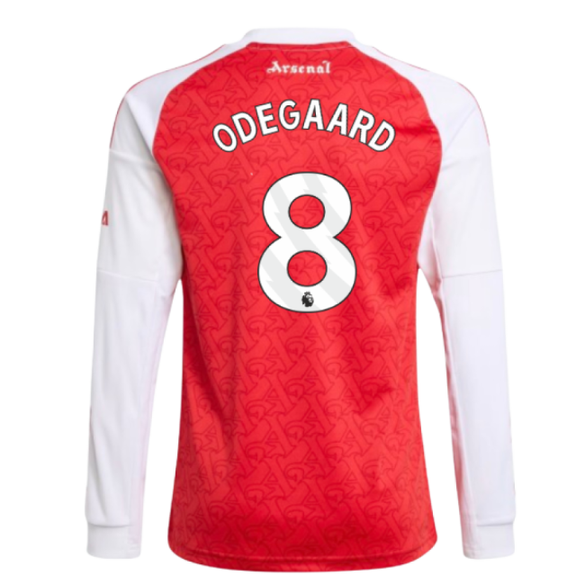 2025-2026 Arsenal Long Sleeve Home Shirt (Kids) (Odegaard 8)
