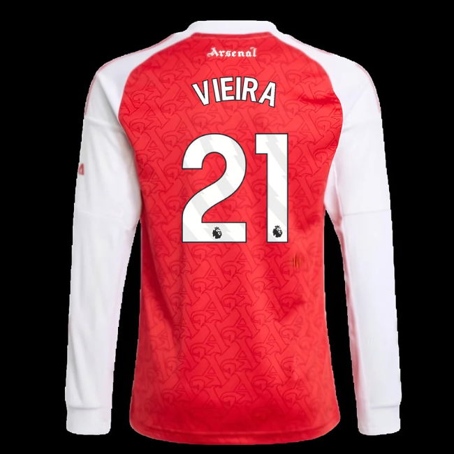 2025-2026 Arsenal Long Sleeve Home Shirt (Kids) (Vieira 21)