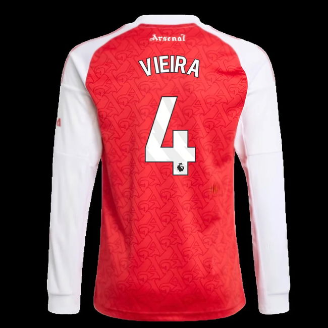 2025-2026 Arsenal Long Sleeve Home Shirt (Kids) (Vieira 4)