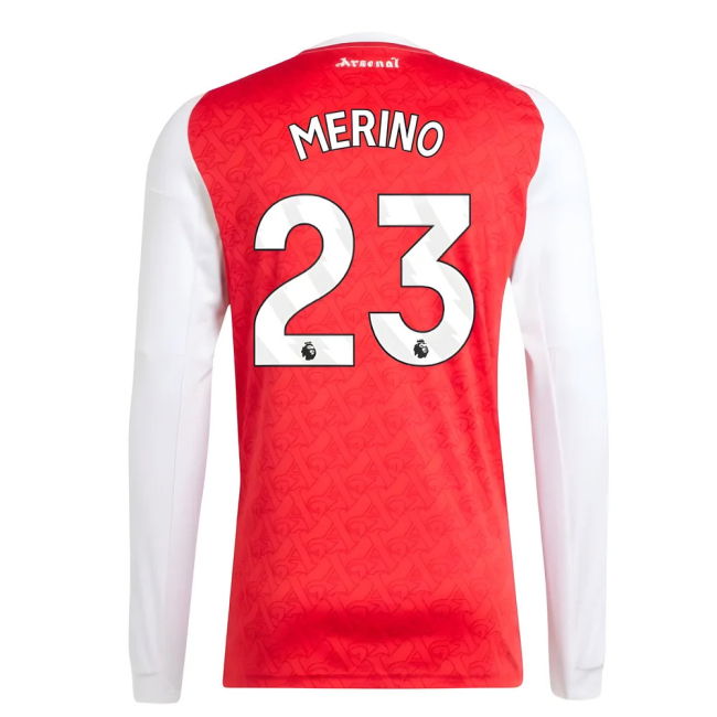 2025-2026 Arsenal Long Sleeve Home Shirt (Merino 23)