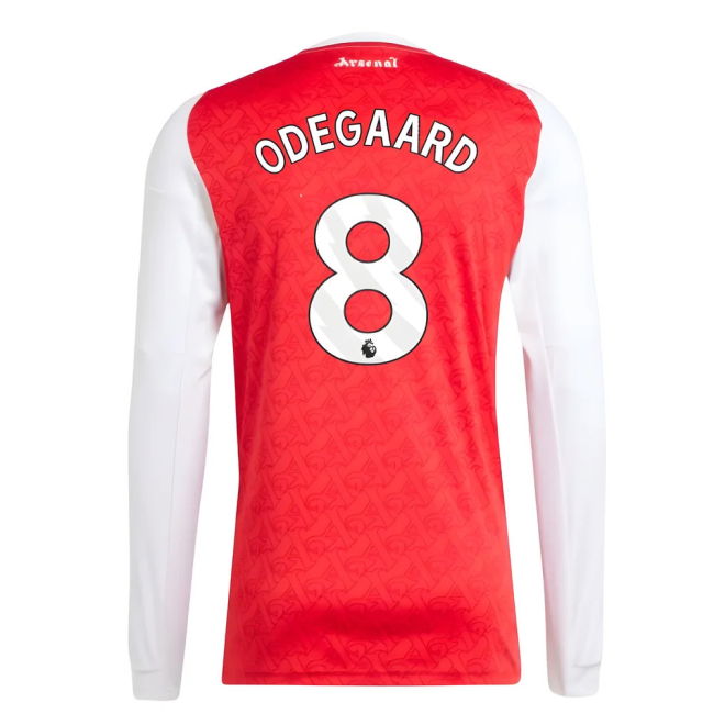 2025-2026 Arsenal Long Sleeve Home Shirt (Odegaard 8)