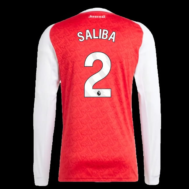 2025-2026 Arsenal Long Sleeve Home Shirt (Saliba 2)