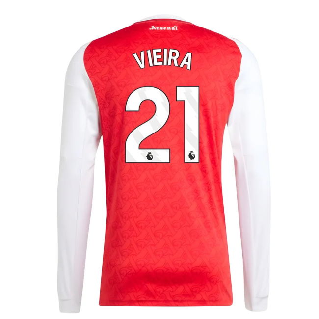 2025-2026 Arsenal Long Sleeve Home Shirt (Vieira 21)