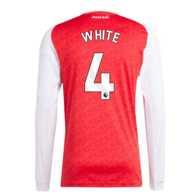2025-2026 Arsenal Long Sleeve Home Shirt (White 4)