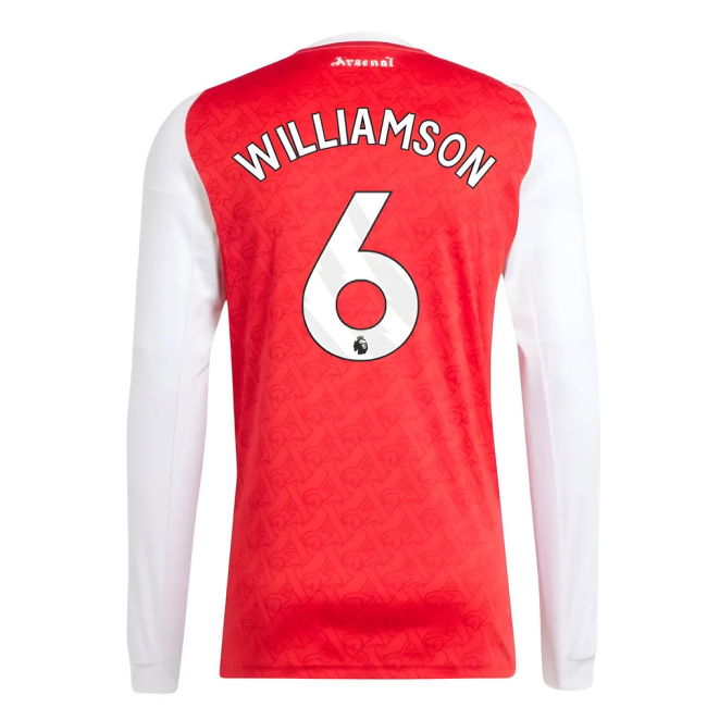2025-2026 Arsenal Long Sleeve Home Shirt (Williamson 6)