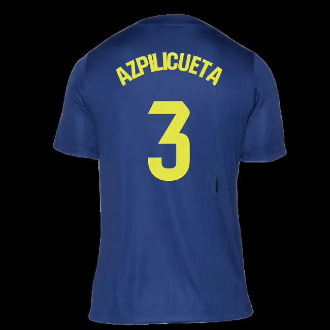 2025-2026 Atletico Madrid Pre-Match Shirt (Blue-Yellow) (Azpilicueta 3)