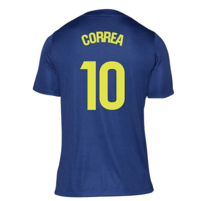 2025-2026 Atletico Madrid Pre-Match Shirt (Blue-Yellow) (Correa 10)