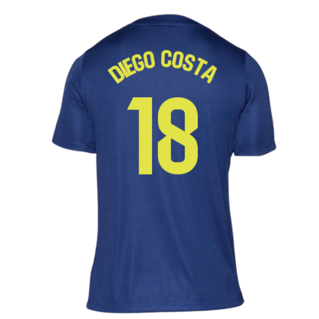 2025-2026 Atletico Madrid Pre-Match Shirt (Blue-Yellow) (Diego Costa 18)