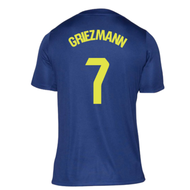 2025-2026 Atletico Madrid Pre-Match Shirt (Blue-Yellow) (Griezmann 7)