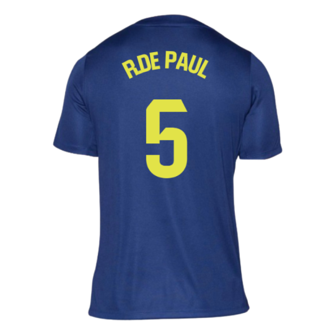 2025-2026 Atletico Madrid Pre-Match Shirt (Blue-Yellow) (R.De Paul 5)
