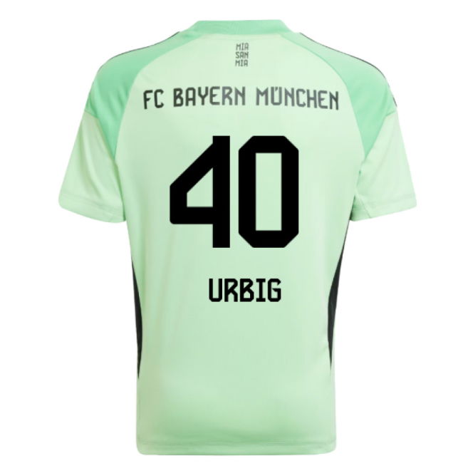 2025-2026 Bayern Munich Home Goalkeeper Shirt (Glory Mint) - Kids (Urbig 40)